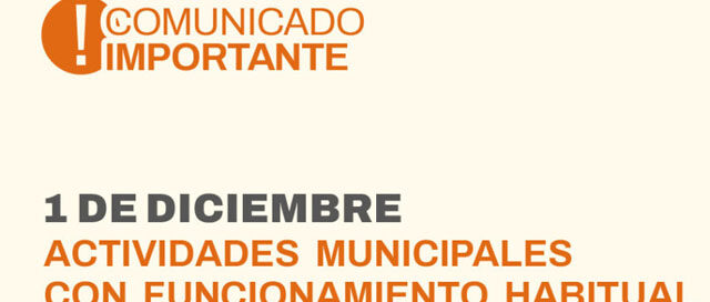 OBERÁ: La Municipalidad atenderá con normalidad el 1 de diciembre OBERÁ: La Municipalidad atenderá con normalidad el 1 de diciembre