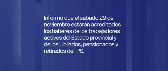 MISIONES: Anunciaron la fecha de acreditación de haberes para estatales y beneficiarios del IPS MISIONES: Anunciaron la fecha de acreditación de haberes para estatales y beneficiarios del IPS