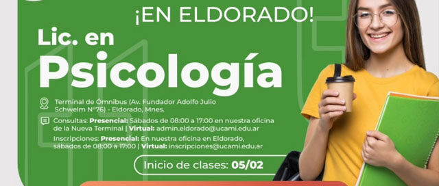 ELDORADO: UCAMI incorpora la Licenciatura en Psicología a su oferta académica ELDORADO: UCAMI incorpora la Licenciatura en Psicología a su oferta académica