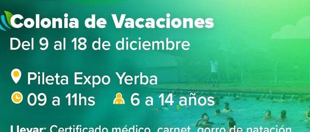 APÓSTOLES: Abrieron las inscripciones para la Colonia de Vacaciones en la Expo Yerba APÓSTOLES: Abrieron las inscripciones para la Colonia de Vacaciones en la Expo Yerba