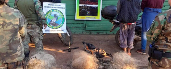 LIBERTAD: arrestan a dos hombres por pesca furtiva en área protegida y secuestran motocicleta y redes