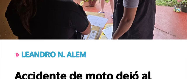 LEANDRO N. ALEM: Accidente de moto dejó al descubierto cocaína lista para la venta