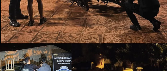 Tres detenidos y elementos recuperados en operativos policiales en Campo Viera y Villa Bonita