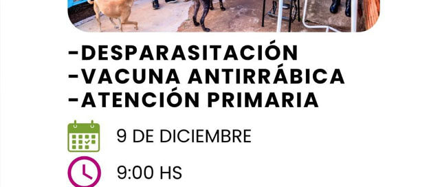 Jardín América: Jornada de atención sanitaria para mascotas en el Barrio Capilla