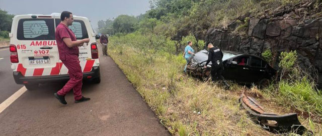 SANTA ANA: Automovilista lesionado tras despistar en la Ruta Nacional N.º 12