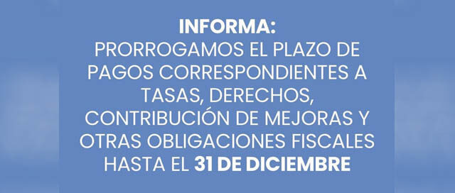 JARDÍN AMÉRICA: Prorrogan hasta fin de año el plazo para el pago de tasas municipales JARDÍN AMÉRICA: Prorrogan hasta fin de año el plazo para el pago de tasas municipales