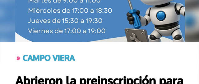 Abrieron la preinscripción para Robótica 2026 en Campo Viera