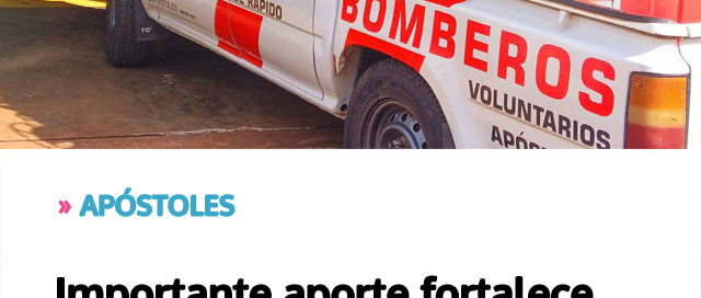 Importante aporte fortalece el trabajo de Bomberos Voluntarios y garantiza el mantenimiento de sus móviles Importante aporte fortalece el trabajo de Bomberos Voluntarios y garantiza el mantenimiento de sus móviles