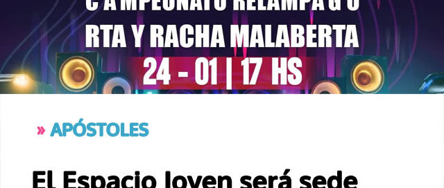 El Espacio Joven será sede de la primera fecha del Campeonato Relámpago de Audio Car El Espacio Joven será sede de la primera fecha del Campeonato Relámpago de Audio Car