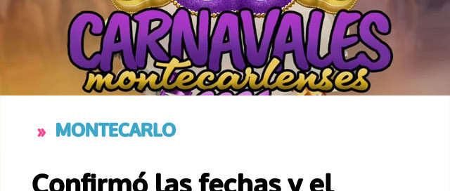 Confirmó las fechas y el recorrido de los Carnavales 2026 Confirmó las fechas y el recorrido de los Carnavales 2026