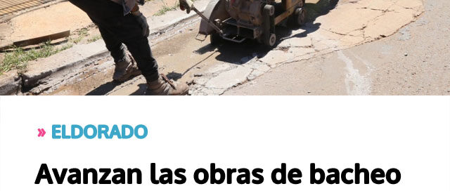 Avanzan las obras de bacheo en la avenida principal para mejorar la circulación y la seguridad vial