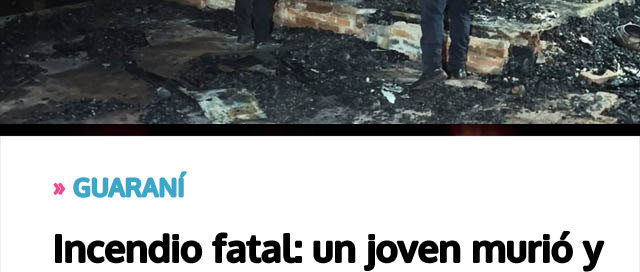 Incendio fatal: un joven murió y hay un detenido Incendio fatal: un joven murió y hay un detenido
