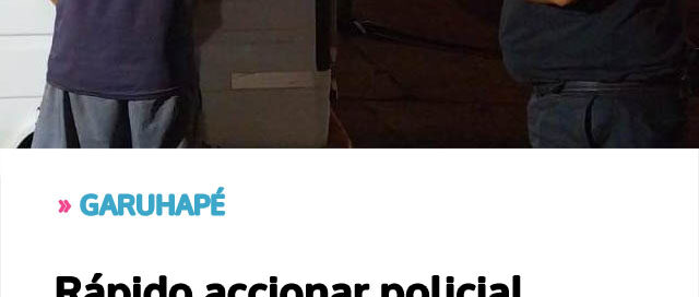Rápido accionar policial permitió recuperar elementos robados Rápido accionar policial permitió recuperar elementos robados