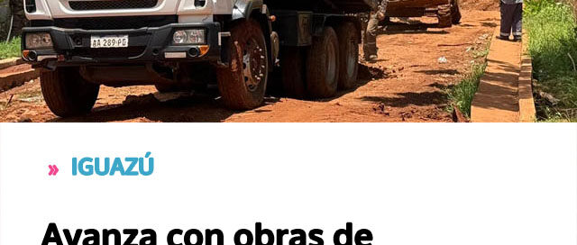 Avanza con obras de nivelación y compactación en el barrio Cataratas