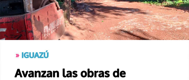 Avanzan las obras de mejoramiento vial en el barrio Costa del Mbocay Avanzan las obras de mejoramiento vial en el barrio Costa del Mbocay