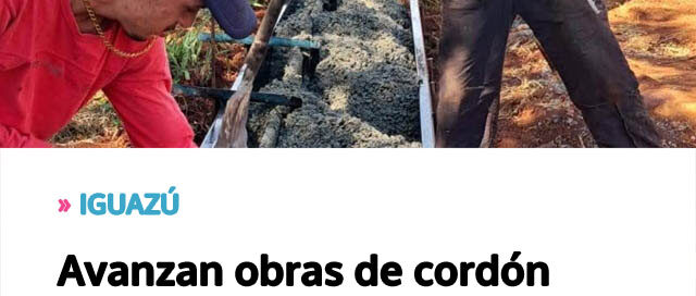 Avanzan obras de cordón cuneta y empedrado en el barrio Las Orquídeas