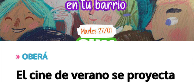 El cine de verano se proyecta este martes en el SUM de Villa Lorh