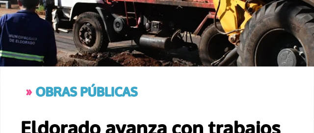 Eldorado avanza con trabajos de bacheo profundo sobre la avenida San Martín Eldorado avanza con trabajos de bacheo profundo sobre la avenida San Martín