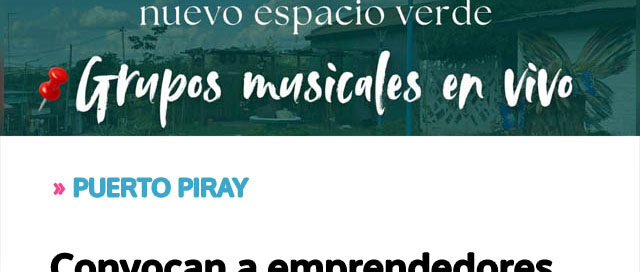 Convocan a emprendedores para la inauguración de un nuevo espacio natural Convocan a emprendedores para la inauguración de un nuevo espacio natural