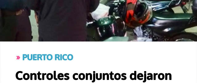 Controles conjuntos dejaron infracciones y secuestro de motocicletas Controles conjuntos dejaron infracciones y secuestro de motocicletas