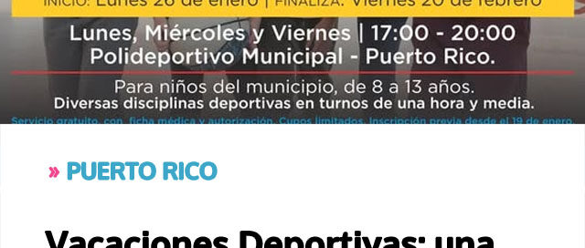 Vacaciones Deportivas: una propuesta gratuita para niños con actividades en el Centro Deportivo Municipal