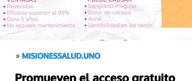 Promueven el acceso gratuito a implantes anticonceptivos y refuerzan la prevención en salud sexual Promueven el acceso gratuito a implantes anticonceptivos y refuerzan la prevención en salud sexual