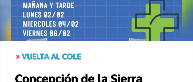 Concepción de la Sierra organiza jornadas de salud para el ingreso escolar
