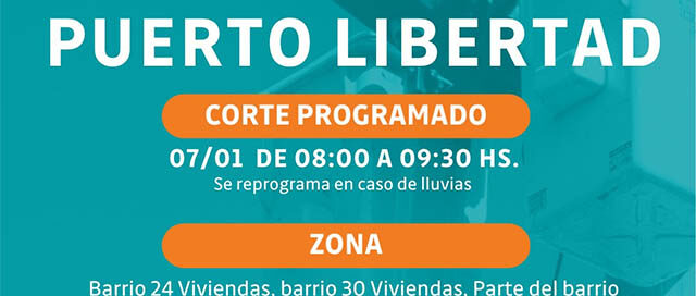 Energía de Misiones anunció un corte programado en Puerto Libertad Energía de Misiones anunció un corte programado en Puerto Libertad