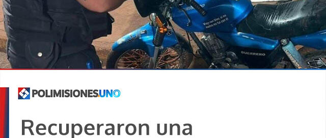 Recuperaron una motocicleta robada en un rápido operativo policial en Eldorado
