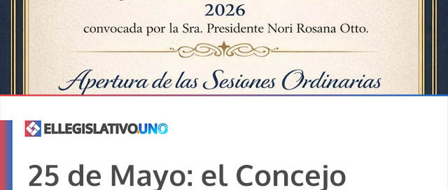 25 de Mayo: el Concejo Deliberante convoca a la Apertura de Sesiones Ordinarias 2026