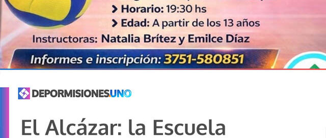 El Alcázar: la Escuela Municipal de Vóley inicia sus actividades el 18 de marzo