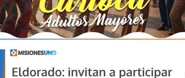Eldorado: invitan a participar de la Fiesta Retro Carioca para Adultos Mayores