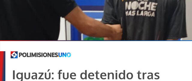 Iguazú: fue detenido tras robar una mochila y huir luego de ser sorprendido por la víctima Iguazú: fue detenido tras robar una mochila y huir luego de ser sorprendido por la víctima