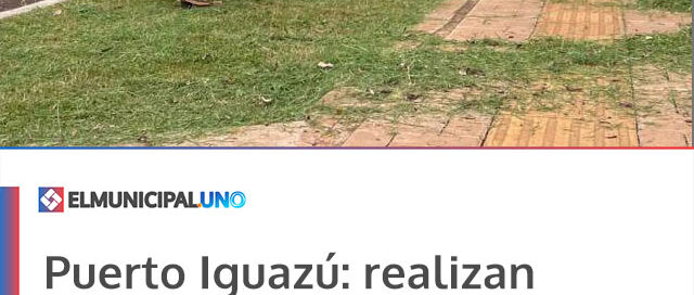 Puerto Iguazú: realizan tareas de mantenimiento y corte de pasto en la Costanera Juan Tito Motta