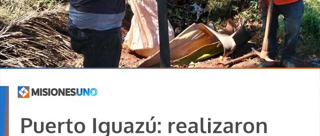 Puerto Iguazú: realizaron tareas de limpieza y puesta en valor en la Plaza de los Niños