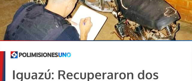 Recuperaron dos motocicletas robadas durante operativos nocturnos en Puerto Iguazú Recuperaron dos motocicletas robadas durante operativos nocturnos en Puerto Iguazú