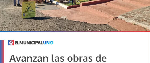 Avanzan las obras de refacción en el edificio municipal con mejoras en veredas y espacios comunes Avanzan las obras de refacción en el edificio municipal con mejoras en veredas y espacios comunes