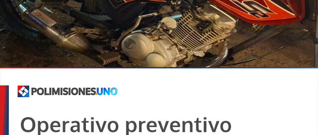 Operativo preventivo culminó con la retención de una motocicleta y acta de infracción Operativo preventivo culminó con la retención de una motocicleta y acta de infracción