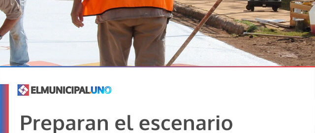 Preparan el escenario con limpieza y pintura para recibir el carnaval en óptimas condiciones