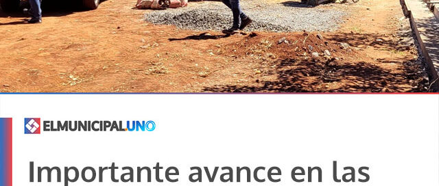 Importante avance en las obras de cordón cuneta en zona de acceso a la estación de servicio