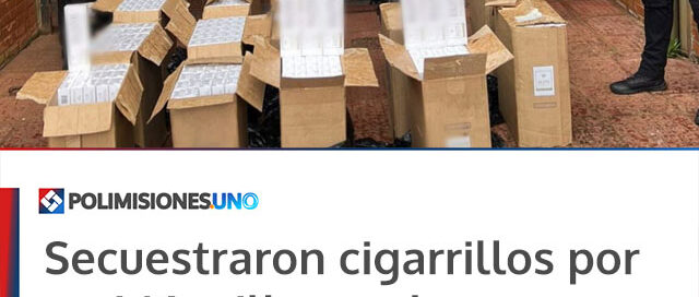 Secuestraron cigarrillos por casi 16 millones de pesos en un operativo en Puerto Rico Secuestraron cigarrillos por casi 16 millones de pesos en un operativo en Puerto Rico