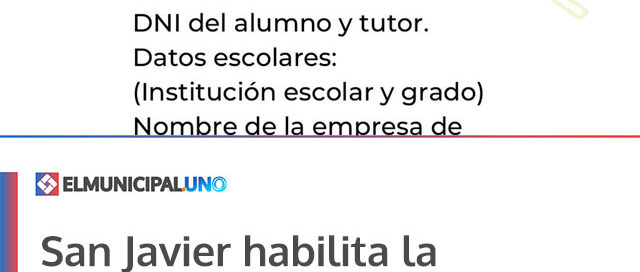 San Javier habilita la inscripción para obtener o renovar el boleto estudiantil de Larga Distancia