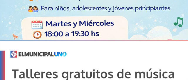 Talleres gratuitos de música para niños y adolescentes: una propuesta cultural que abre el año