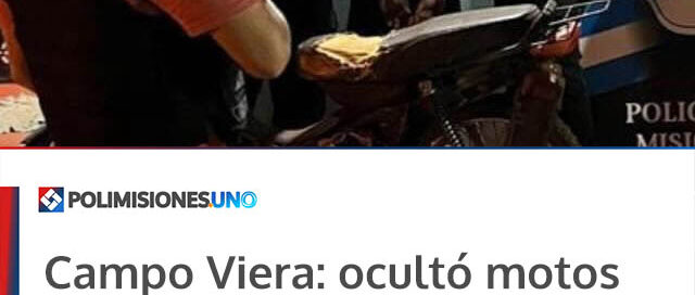 Campo Viera: ocultó motos robadas entre malezas y fue detenido por la Policía