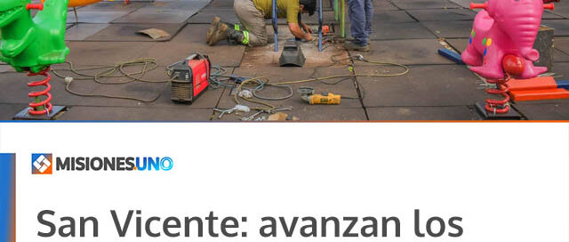 San Vicente: avanzan los trabajos de renovación en la Plazoleta Los Enanitos