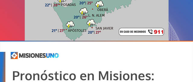 Pronóstico en Misiones: martes inestable y mejora hacia mitad de semana
