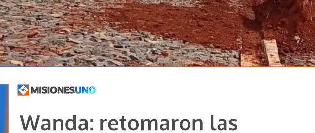 Wanda: retomaron las obras de empedrado y cordón cuneta en el barrio Residencial