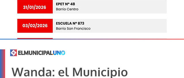 Wanda: el Municipio difundió el cronograma de desmalezamiento y fumigación en escuelas