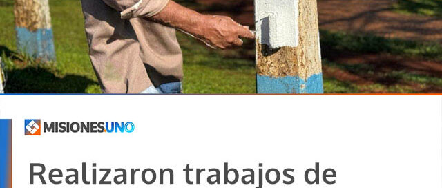 Realizaron trabajos de mantenimiento y puesta en valor en la rotonda de acceso a Iguazú