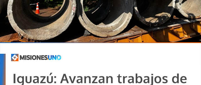 Iguazú: Avanzan trabajos de canalización pluvial en la calle Juan Manuel de Rosas